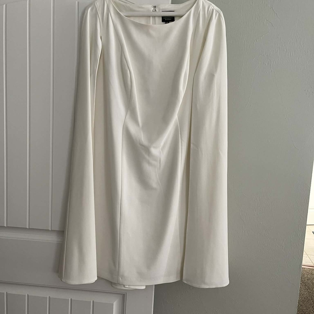 Adrianna Papell Cream Crewneck Shift Dress